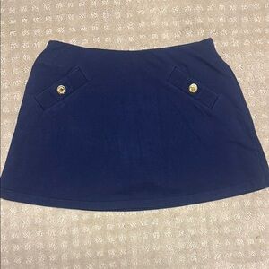 Lily Pulitzer Navy Blue Skort with Gold Button Accents
